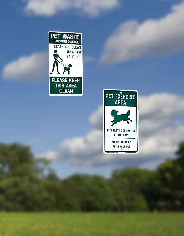 DOGIPOT 1203 and 1204 Aluminum Reflective Pet Signs